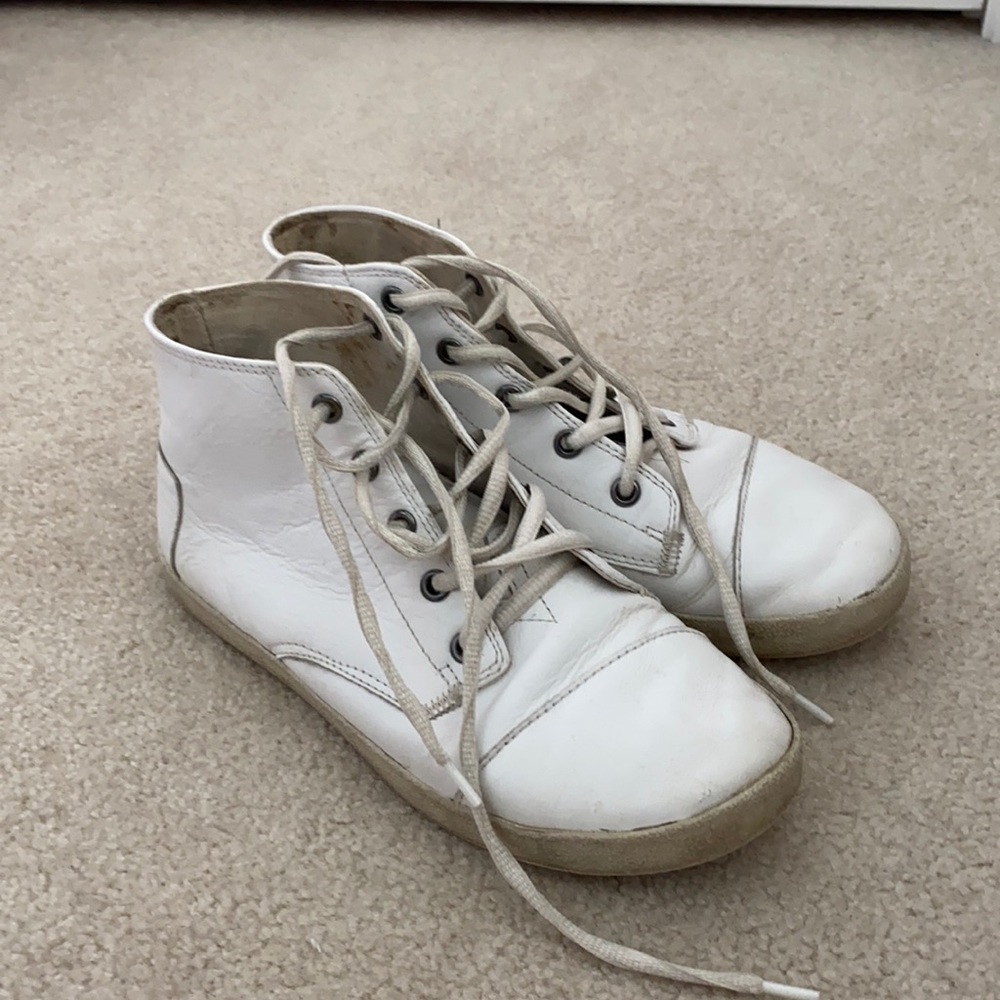 white leather high top toms